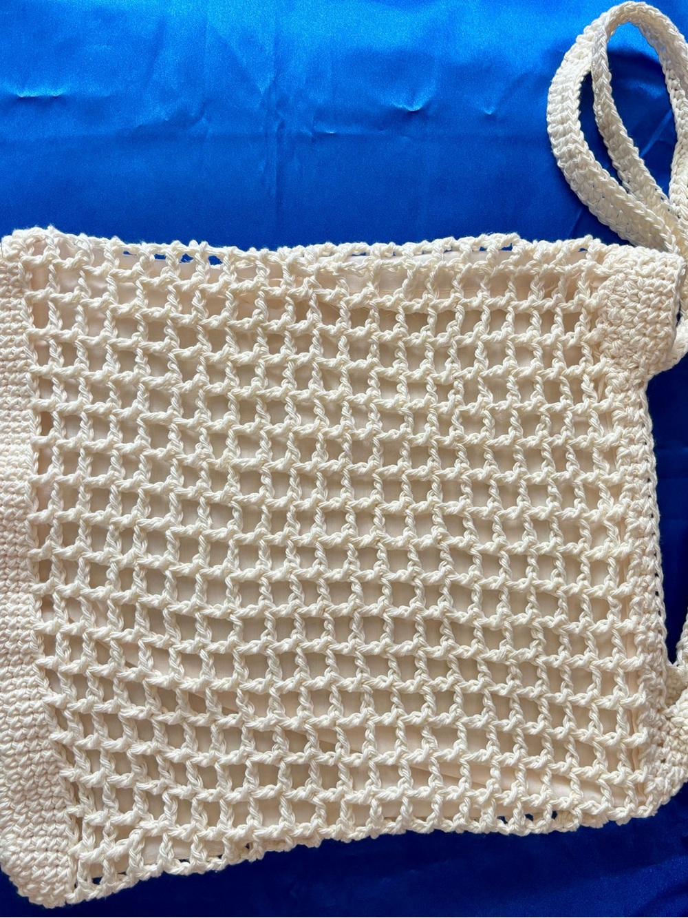 Cream Crochet Net Shoulder Bag / tote